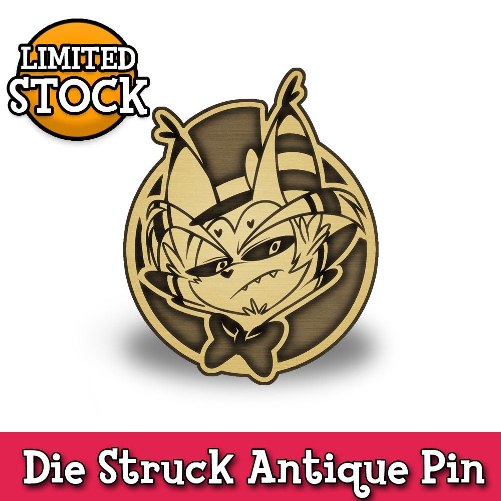 Hazbin Hotel Husk Die Struck Pin