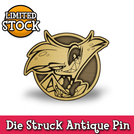 Hazbin Hotel Angel Dust Die Struck Pin